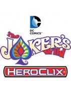 Figuras sueltas y material sellado de la colección DC Heroclix The Joker's Wild.