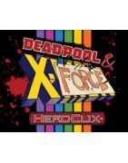 Productos sueltos y material sellado del set de Marvel Heroclix Deadpool and X-Force.