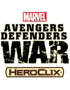 Figuras sueltas y material sellado del set Marvel Heroclix Avengers/Defenders War